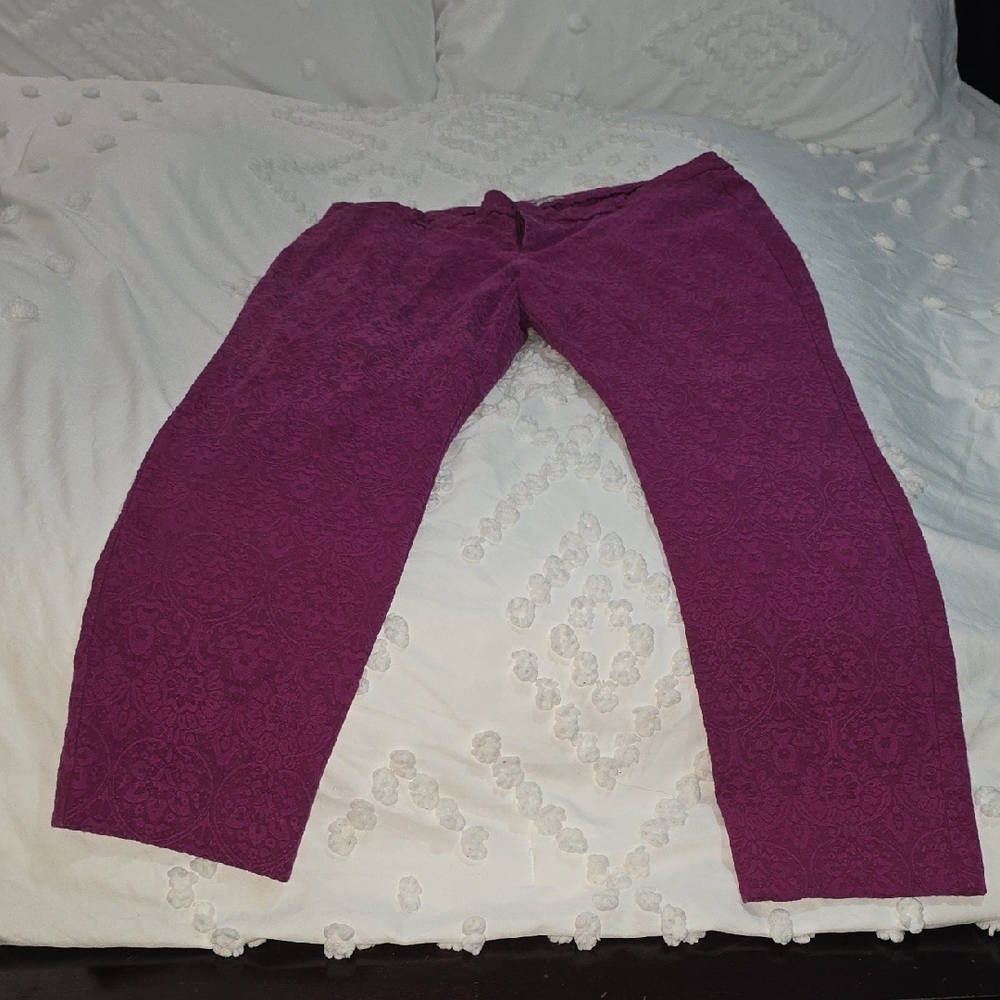 Magenta Old Navy Textured Pants
